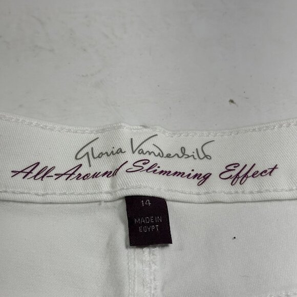 Gloria Vanderbilt Womens Amanda Capri Pants White Size 14 NWT Beachy Summer - Picture 4 of 12